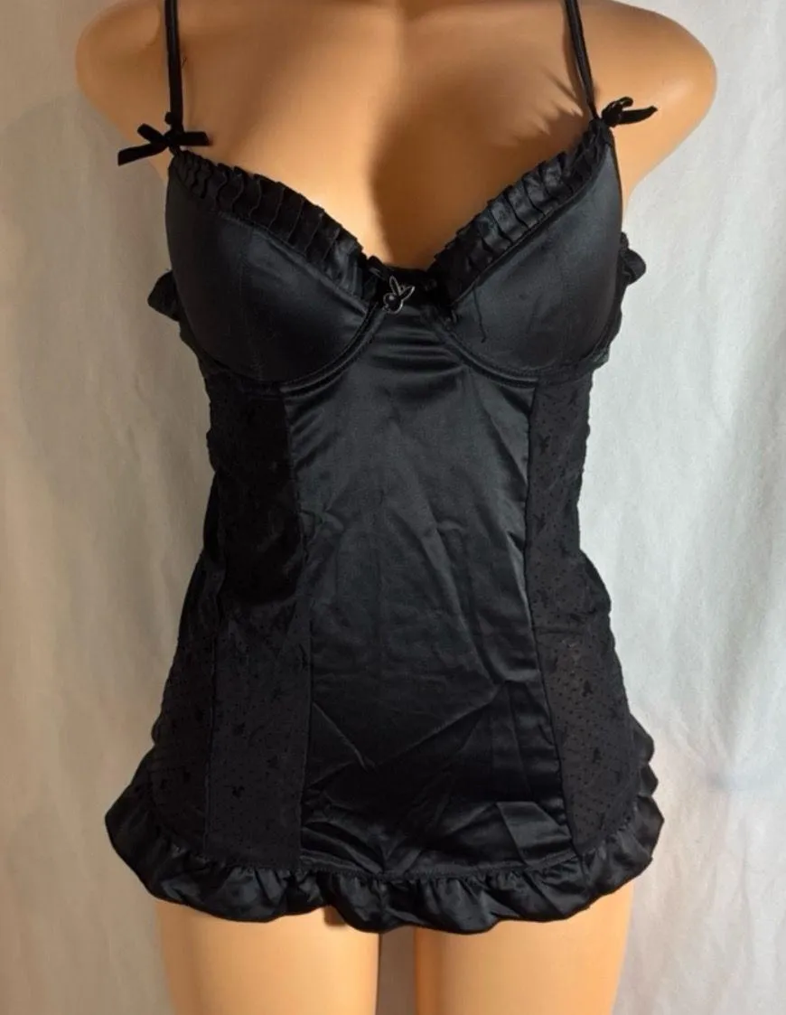 Black playboy lingerie mini dress