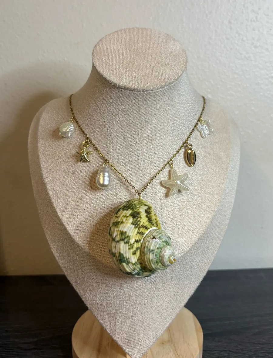 Handmade Gold Beachy Charm Necklace | Waterproof & Tarnish Resistant
