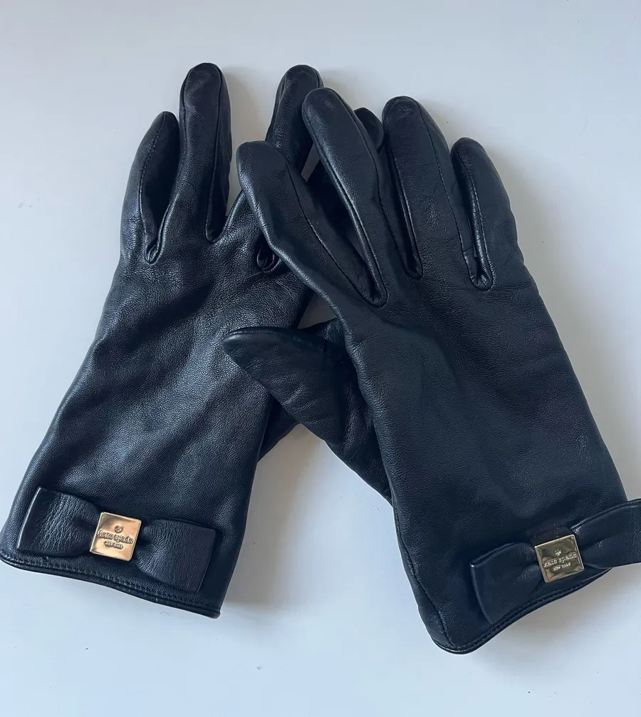 Kate Spade Soft Leather Gloves w/ Bow Detailing