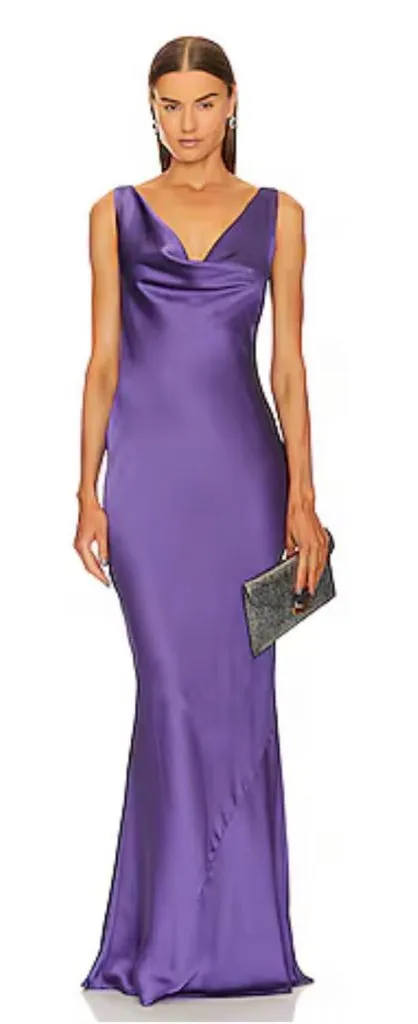 Deep Drape Neck Gown in Purple
Norma Kamali, size XS