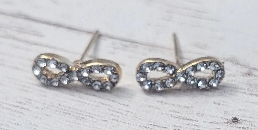 Infinity Stud Earrings For Pierced Ears