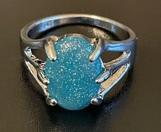 Blue gemstone S925 silver ring size 9.5