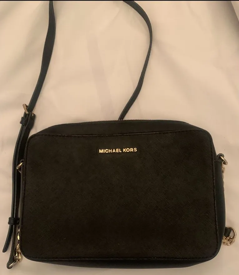 Michael Kors Black Crossbody with Gold Logo