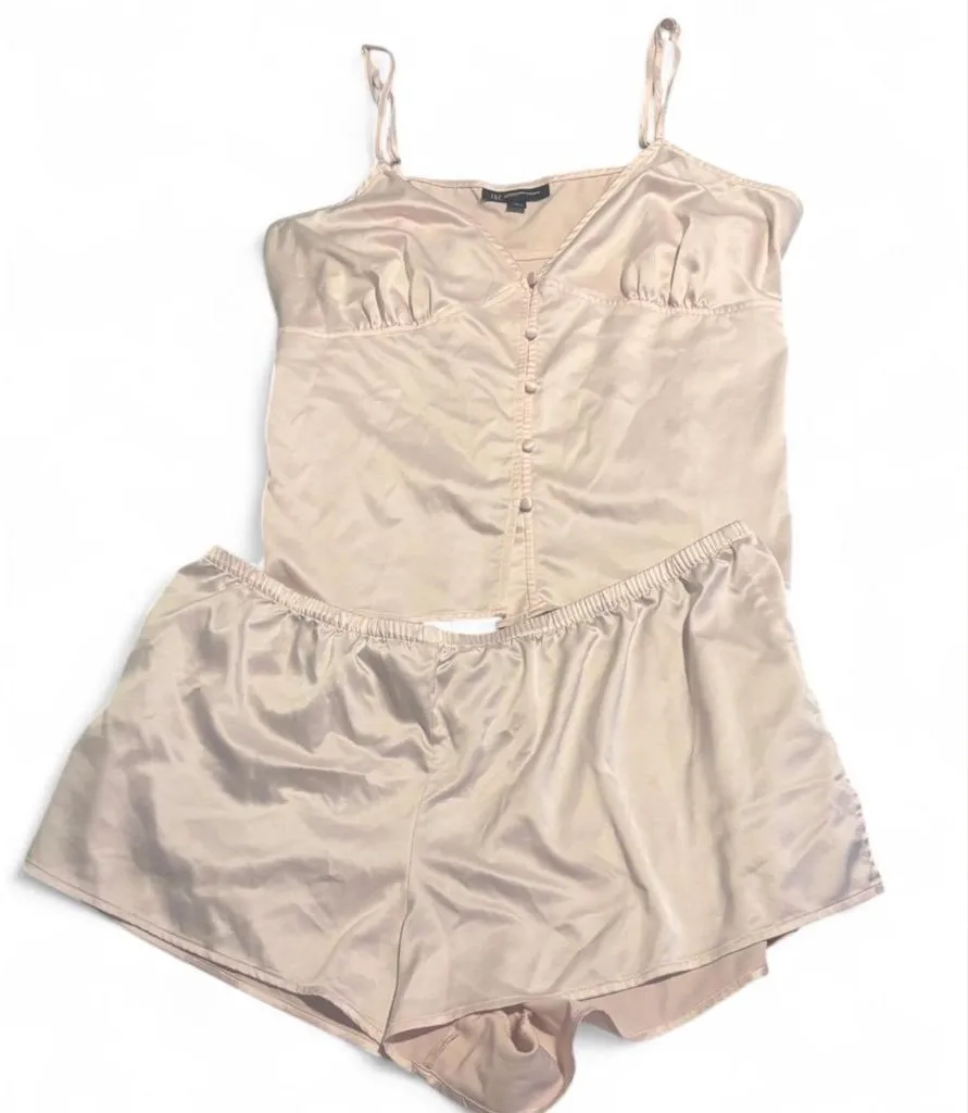 INC International Concepts light pink Satin Cami & Shorts Sleep Set Size XL