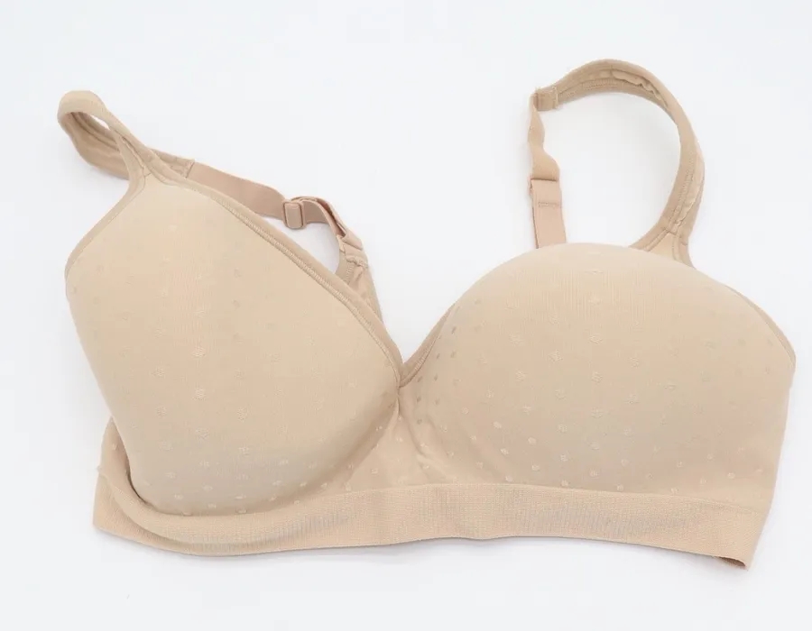 Bali Bra Womens 36D Comfort Revolution 3463 Beige Wireless Seamless Excellent