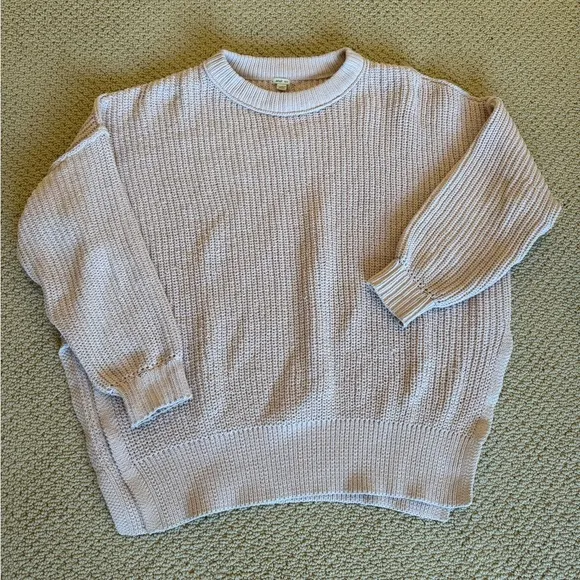 Aerie Women’s Oversized Crewneck Sweater Size XS Light Purple Pink Comfy Cozy
