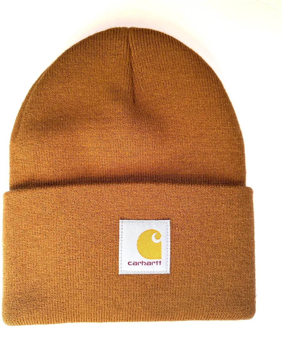 Carhartt Tan Short Watch Hat 100% Acrilyc One Size Knit Cuffed Beanie