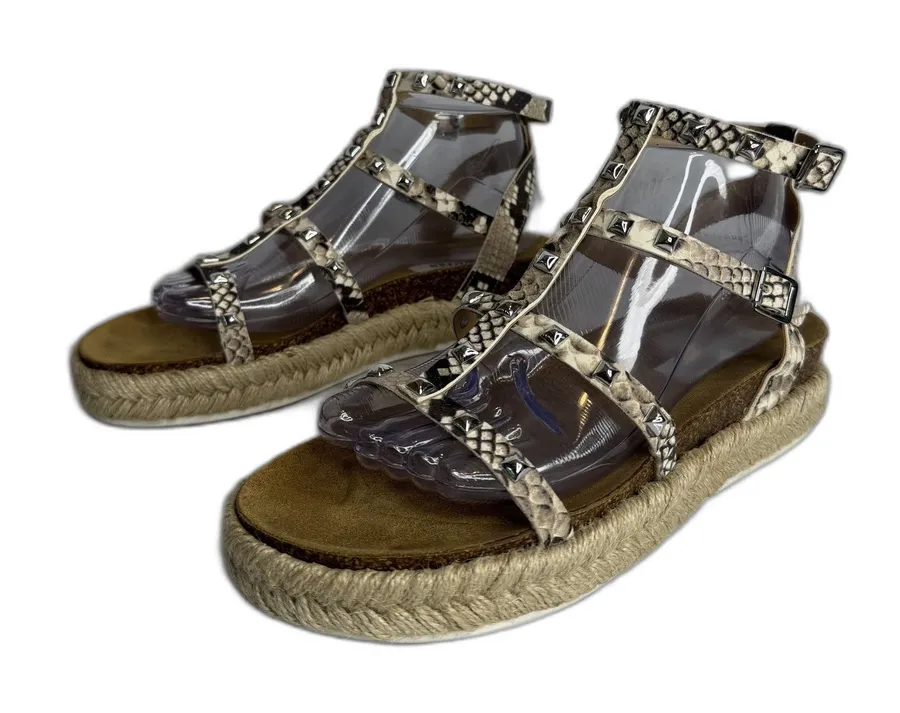 Steve Madden Shoes Womens Size 9 Snakeskin Studded Platform Espadrille Sandals