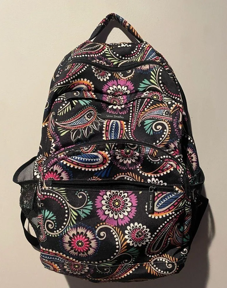 VERA BRADLEY Lighten Up Essential Backpack Bandana Swirl Pattern Computer Bag