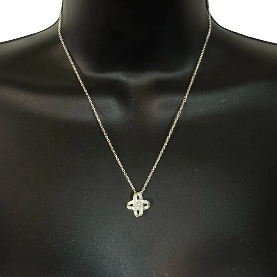 Silver tone eternal star pendant necklace