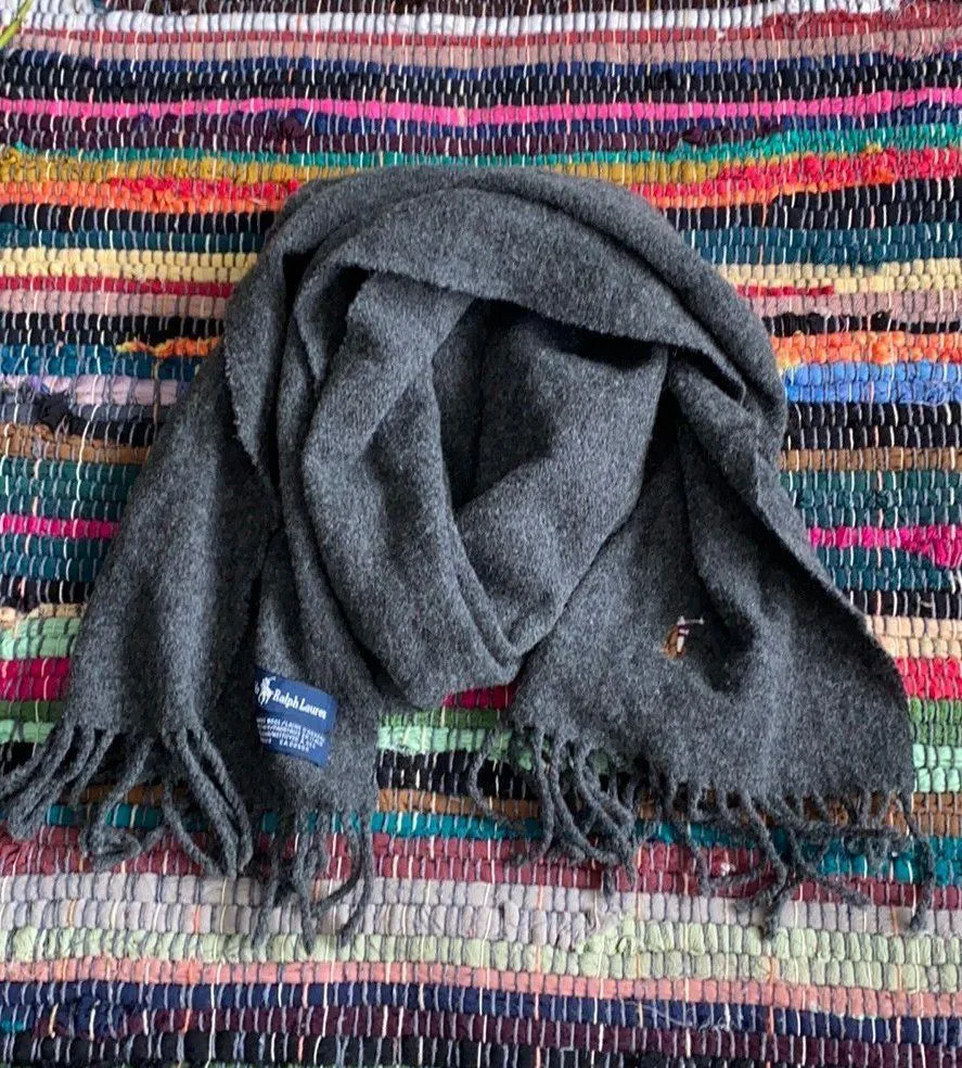 Grey Lambs Wool Scarf