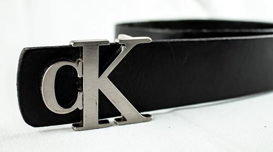 Calvin Klein Black Genuine Harness Leather Women Vintage CK Logo Belt Size S