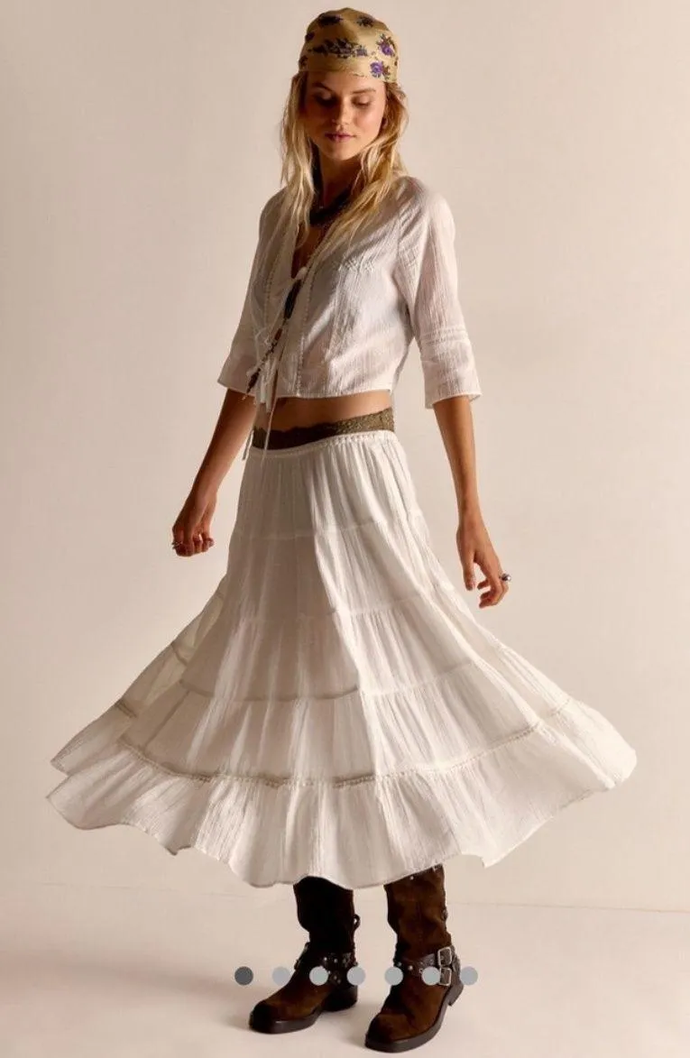 Free People Bright Side Midi Skirt Set in Tofu S/M