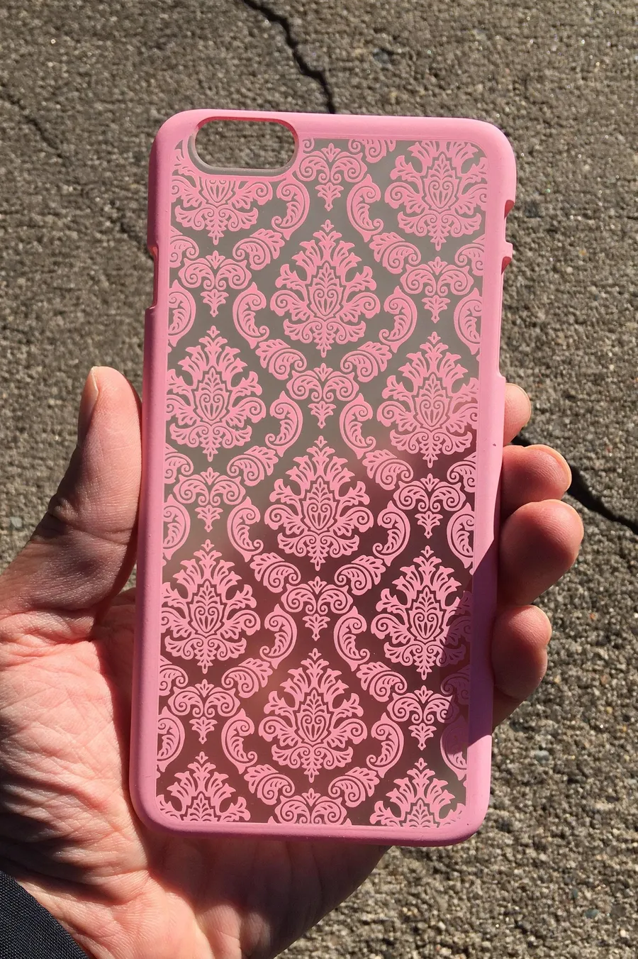 iPhone 6Plus/ 6s Plus Fashion Flower Lace Shockproof Hard Case Pink Multiple