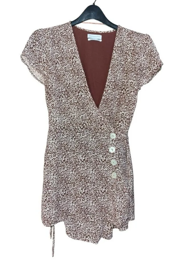 Urban Outfitters Brown and White Mini Dress