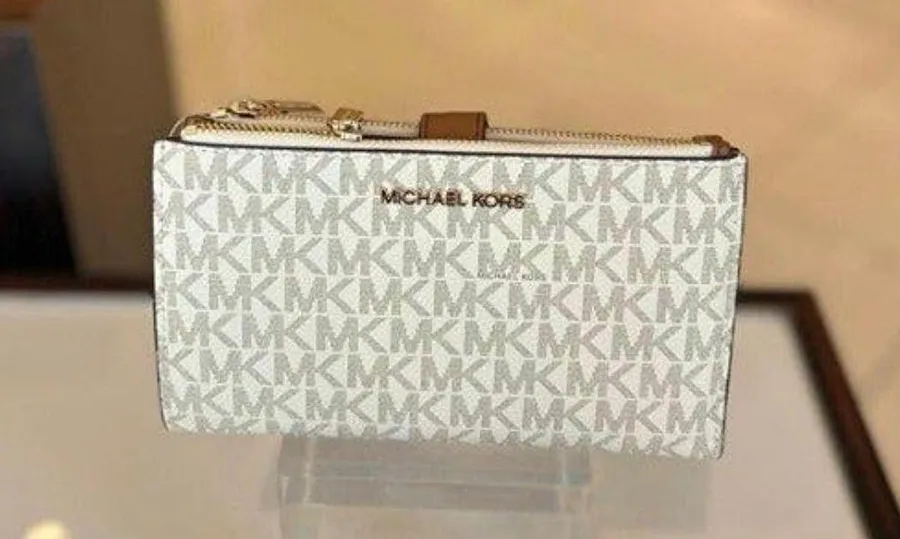 Vanilla Double Zip Wristlet Wallet Phone Purse