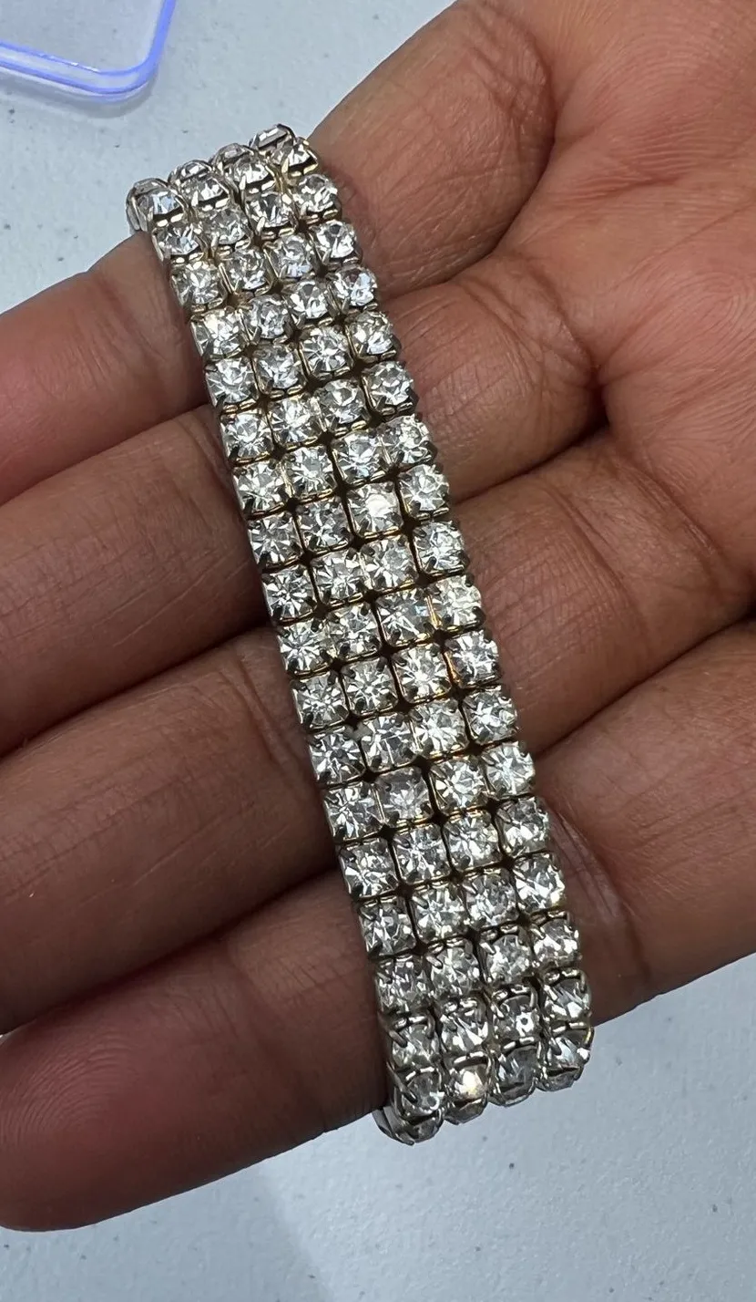 Silver Diamonds Stretchy Bracelet
