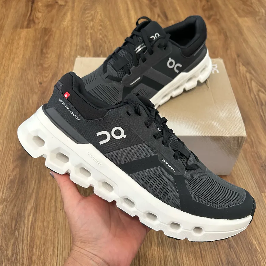 ON CLOUDRUNNER black athletic training running lace up shoes sneakers new
