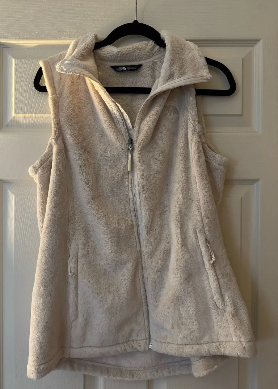 The North Face Women's Cream Plush Fleece Vest - Zip Front