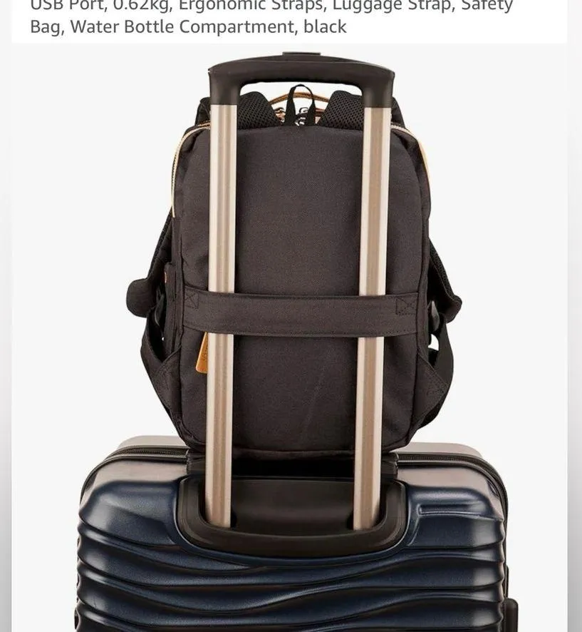 Bien Mini Manhattan Smart Backpack Travel Laptop Tablet Black Multi Compartment