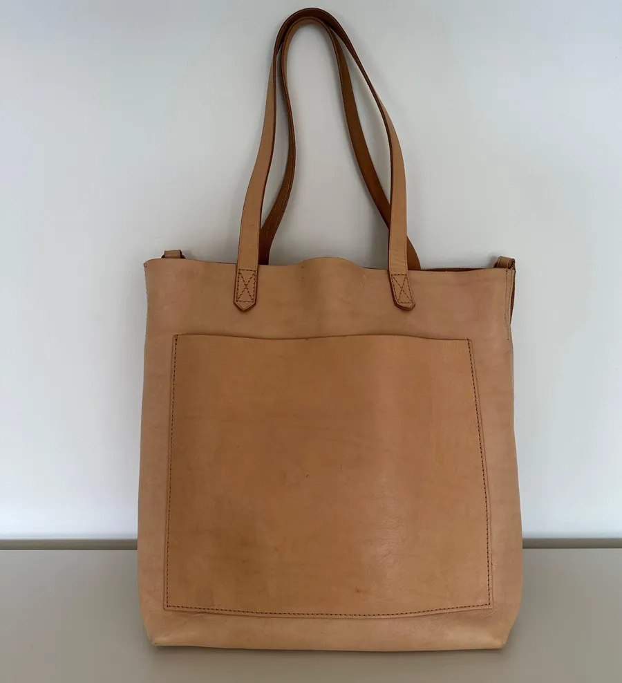 The Medium Transport Bag Tan Natural Crossbody Leather Tote Purse Bag