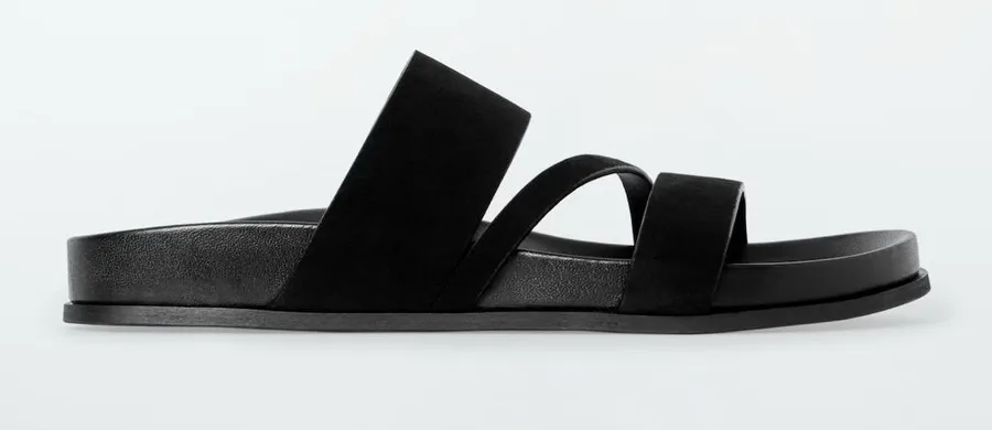 NIB COS MULTI-STRAP SUEDE SANDALS Black 10