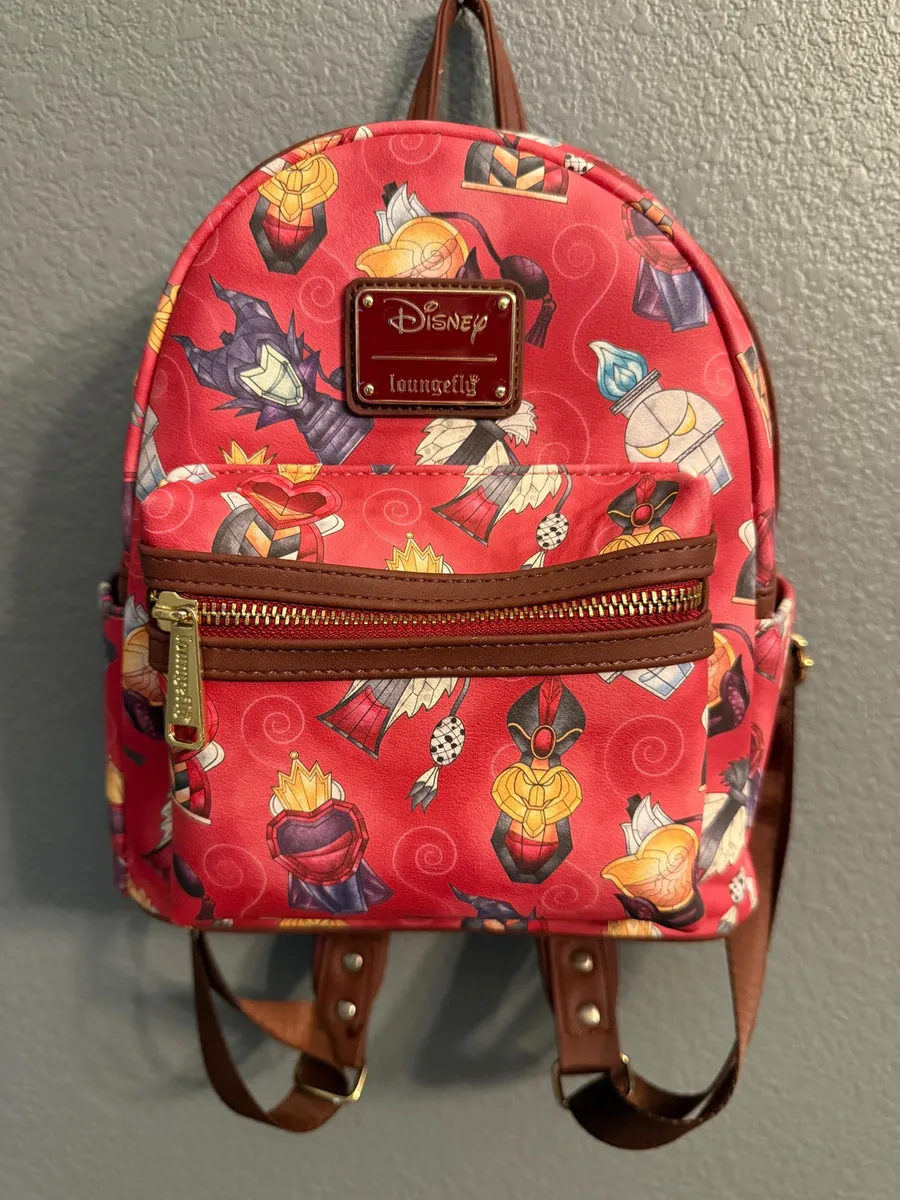 Loungefly Disney Villains Perfume Bottles Mini Red Backpack BoxLunch Exclusive