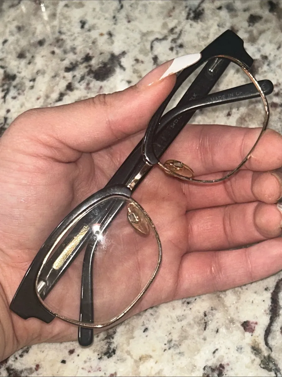 Christian Siriano ALYSSA BLK Black/Gold Eyeglass Eyewear Frames & Case 54