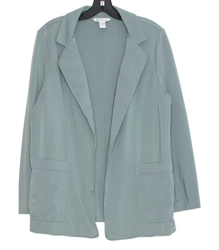 Athleta Eastbound Blazer Ponte Knit Open Front Stretch Business Casual Travel 12