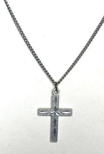 Sterling Silver Cross Necklace With Delicate Chain 18 Inch Length Timeless Relig