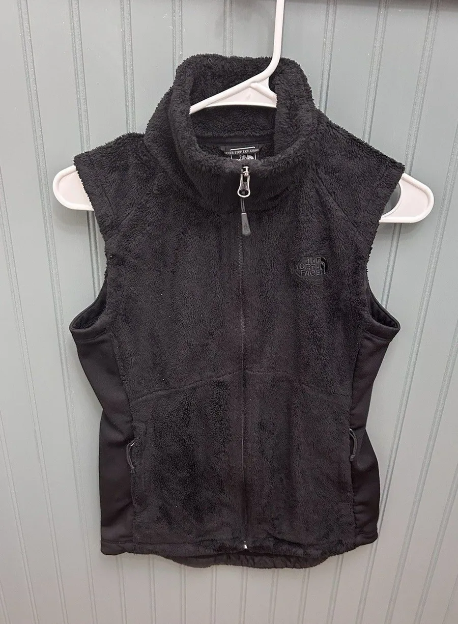 THE NORTH FACE WOMENS OSITO SIZE SMALL FULL ZIP BLACK FLEECE STRETCH VEST JACKET