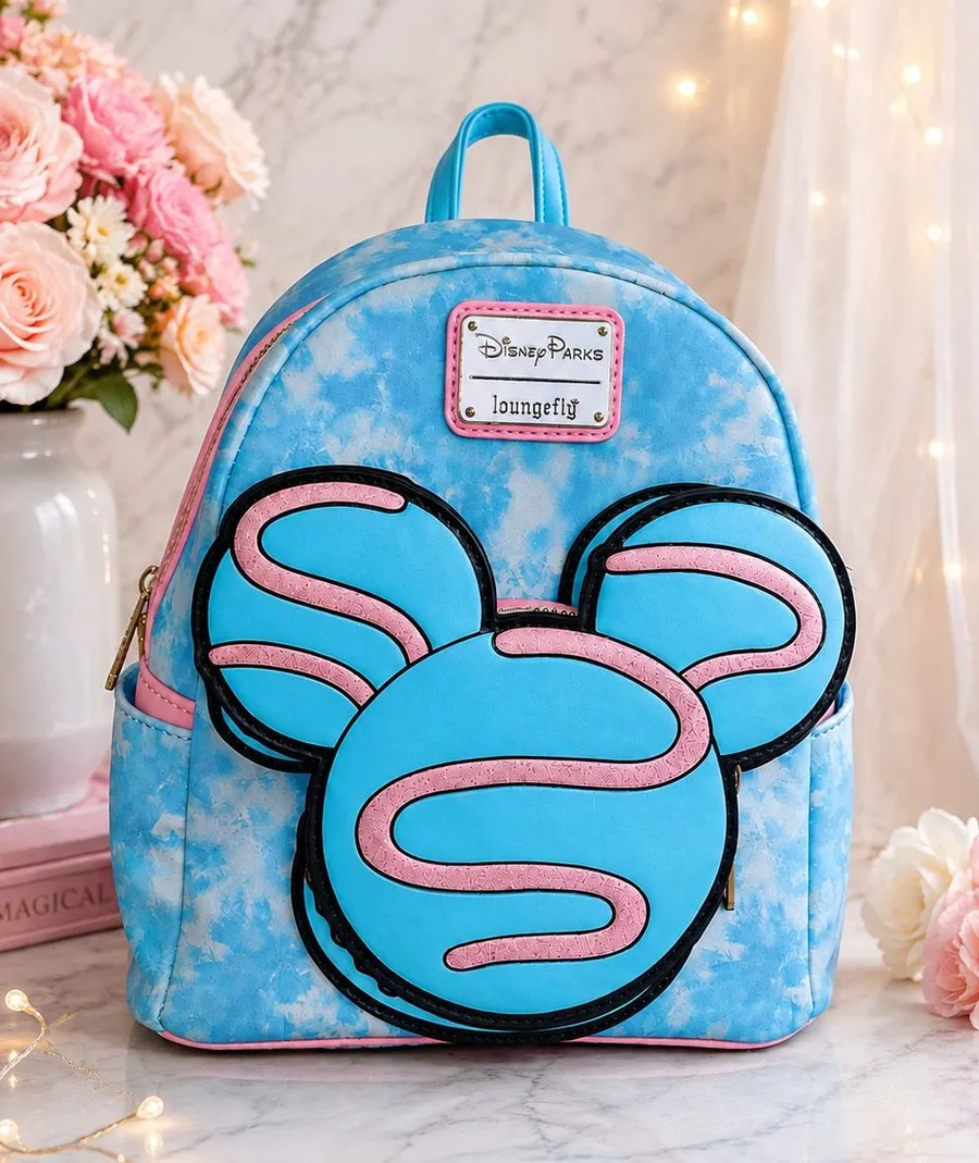 Disney Parks Loungefly Disney Eats Macaron Mini Backpack Blue Pink