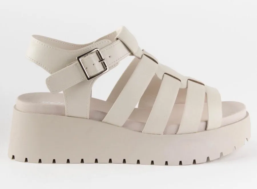 White Lug Sole Fisherman Sandal