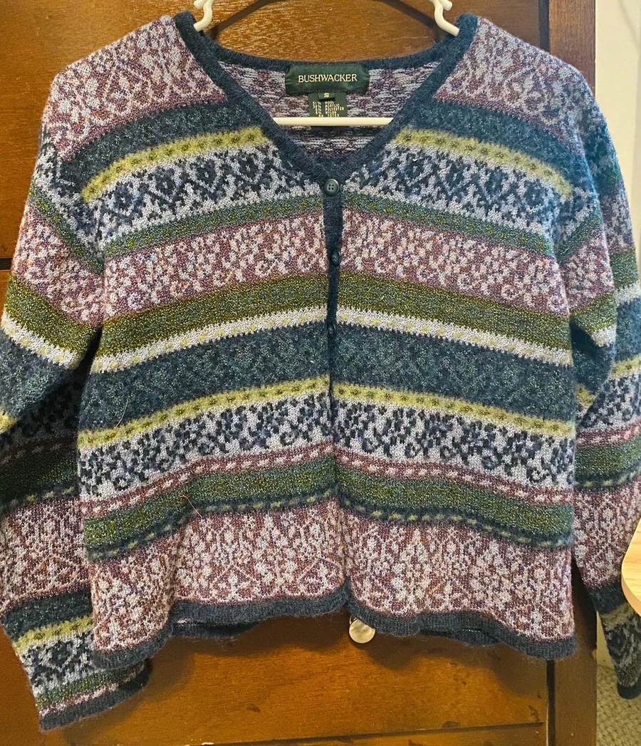 Vintage Pattern Cardigan Sweater Multiple