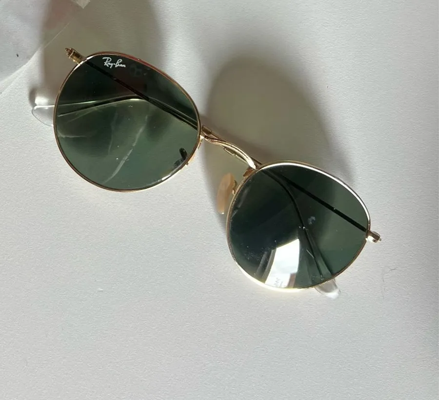 Ray-Ban Round Metal Sunglasses—Gold/Green Lenses