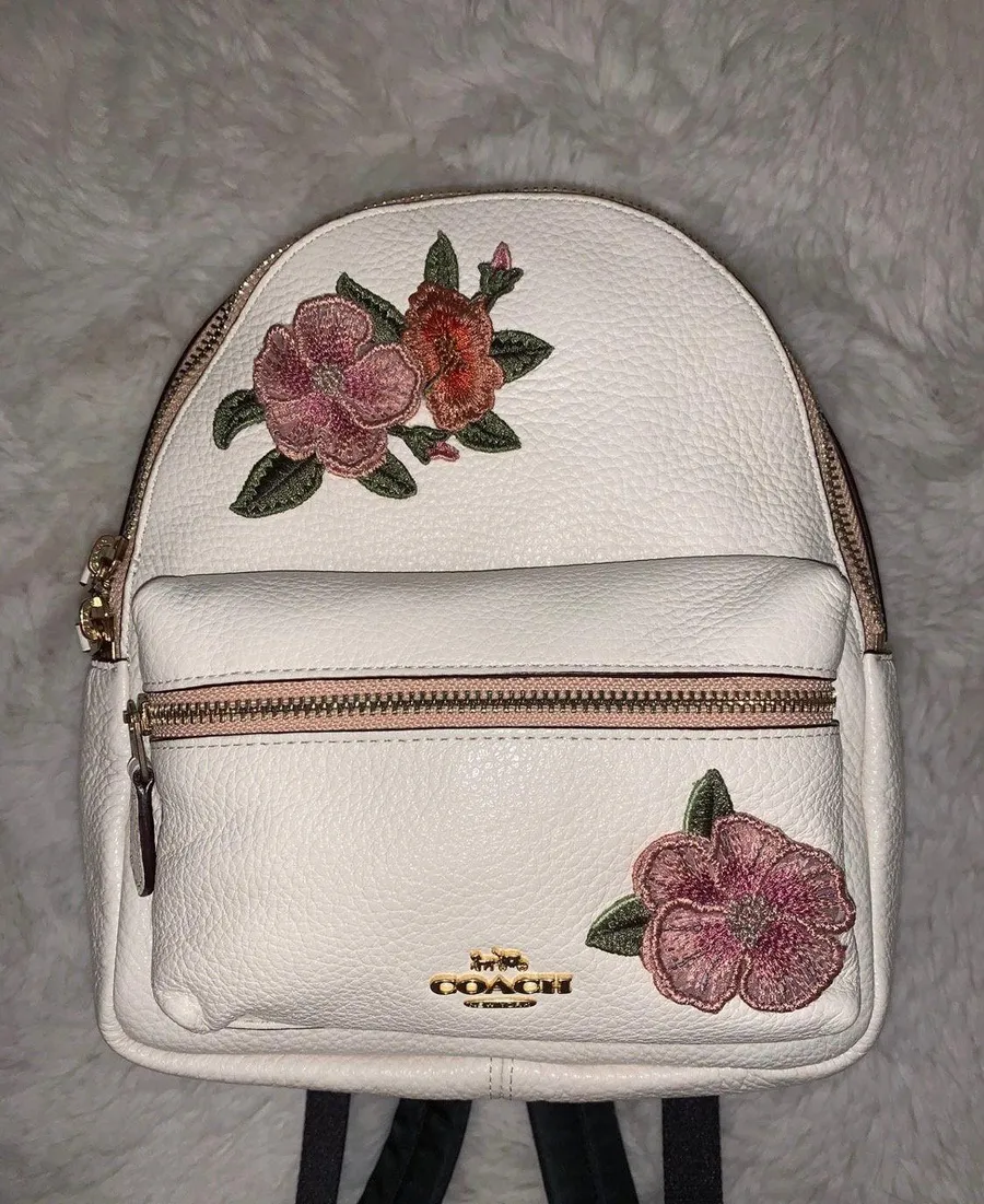 Floral Embroidered Mini Backpack