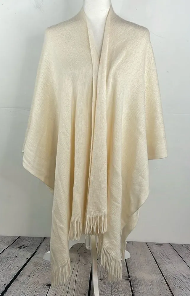 LC Lauren Conrad Cream oversized Wrap Shawl with Fringe