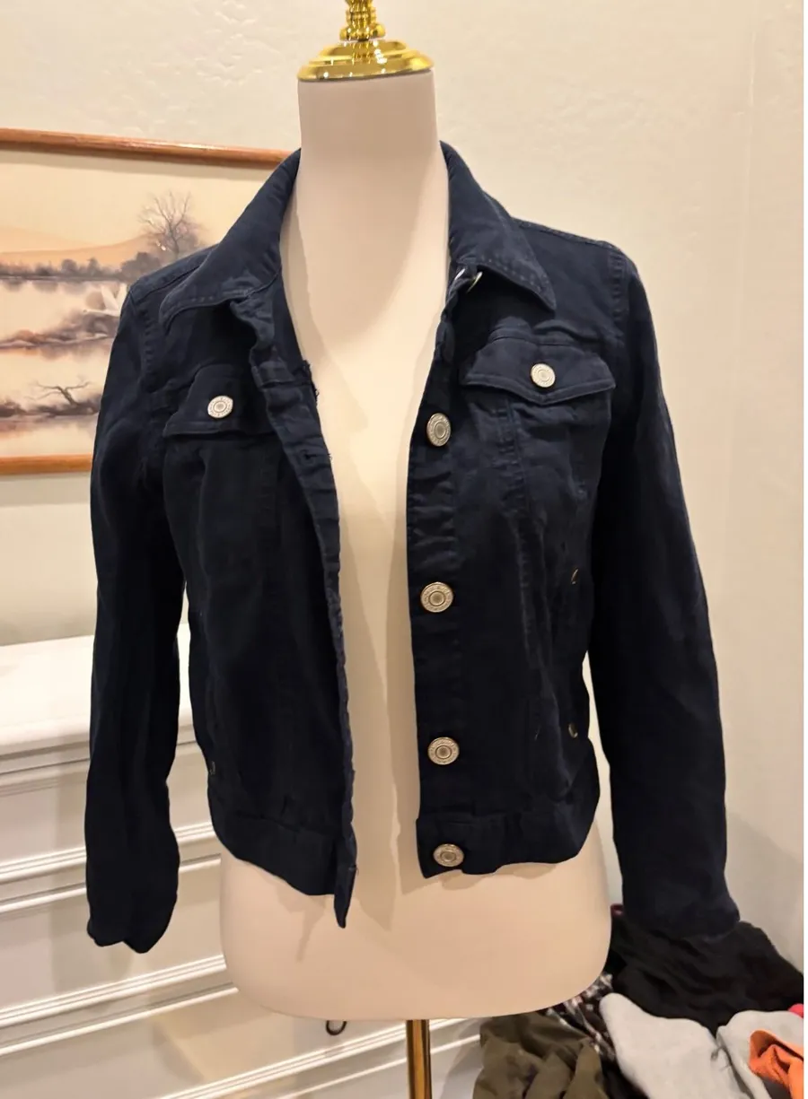 vintage Navy Denim Trucker Jacket Paul & Joe for Target Dark Wash Stretch Size Blue Size L