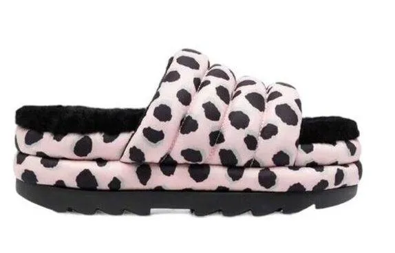 UGG Australia Puft Maxi Cheetah Print Slide Platform Sandal sz 7