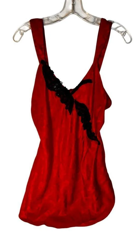 VTG Y2K Victoria's Secret Gold Label Hot Pink & Black Slip Dress Sz S