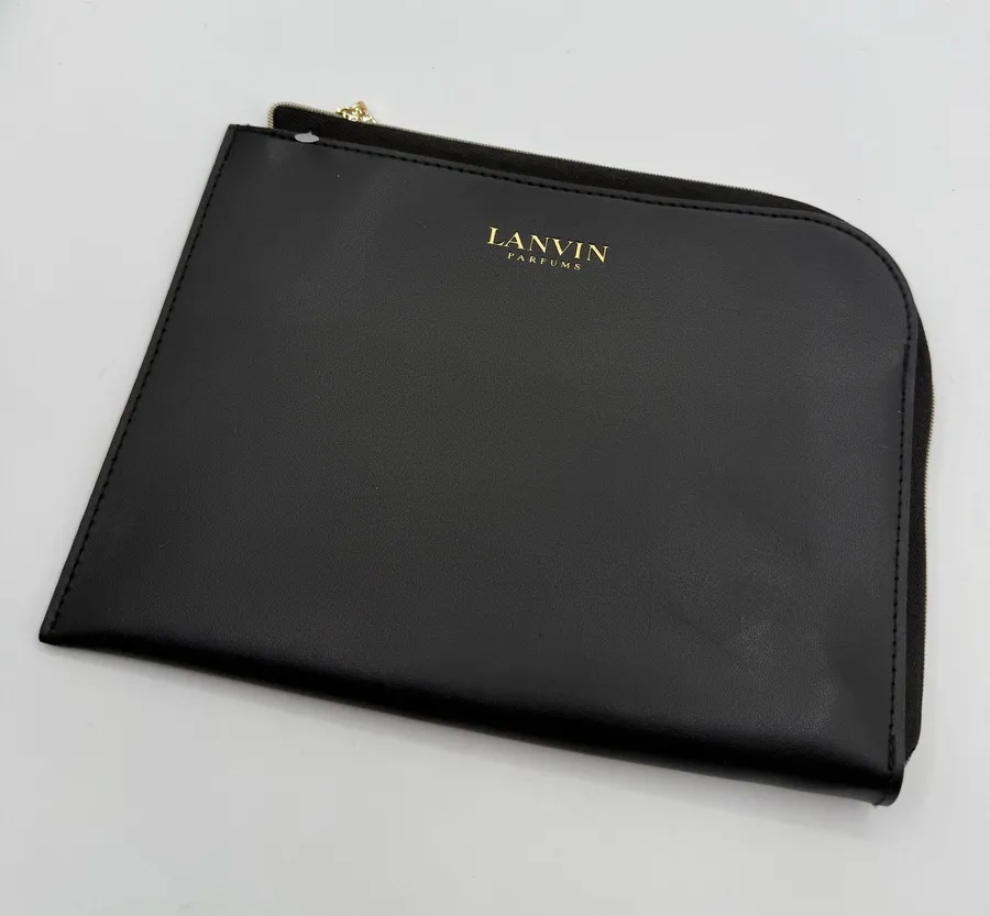 Lanvin for Turkish Airlines first class amenity bag kit zipper pouch travel case Black