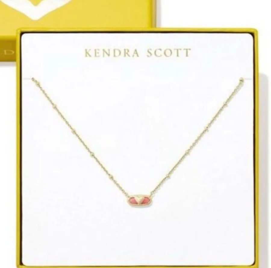 Kendra Scott - Heart Pendant Necklace - Gold/Mauve Q Gold/ Mauve