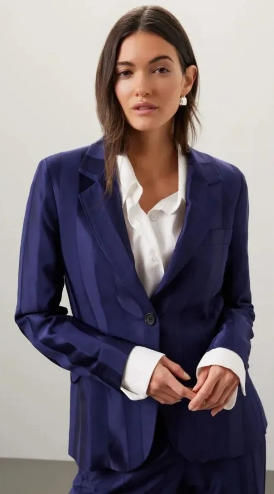 Câllas Navy Blue Striped James Blazer (42) Size undefined