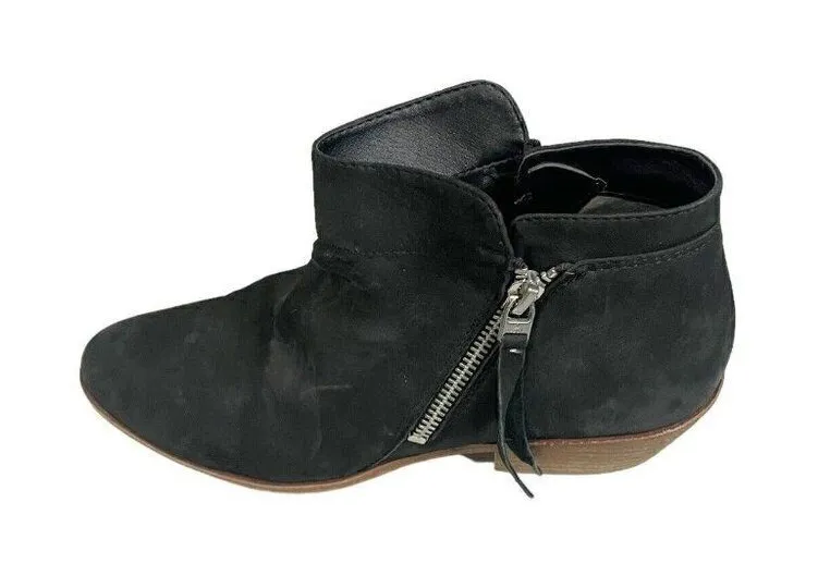 Sam Edelman Shoes Womens Size 8.5 Packer Black Suede Zip Ankle Booties
