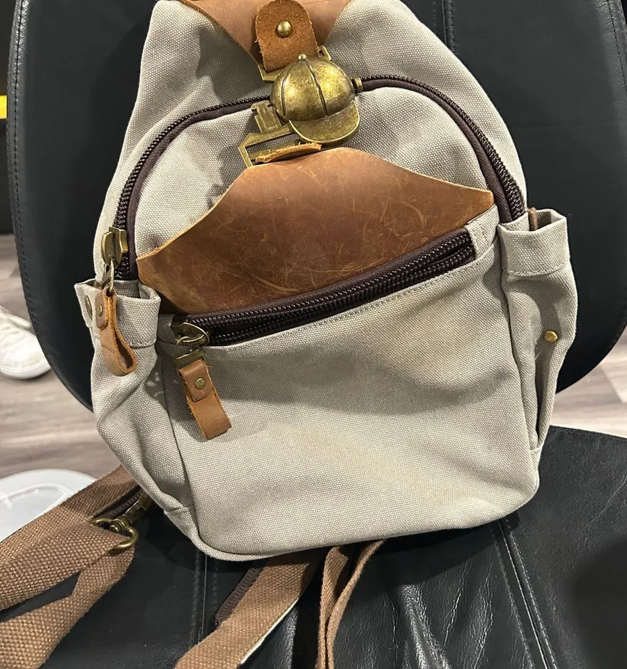 Chic Beige and Brown Unisex Backpack Tan