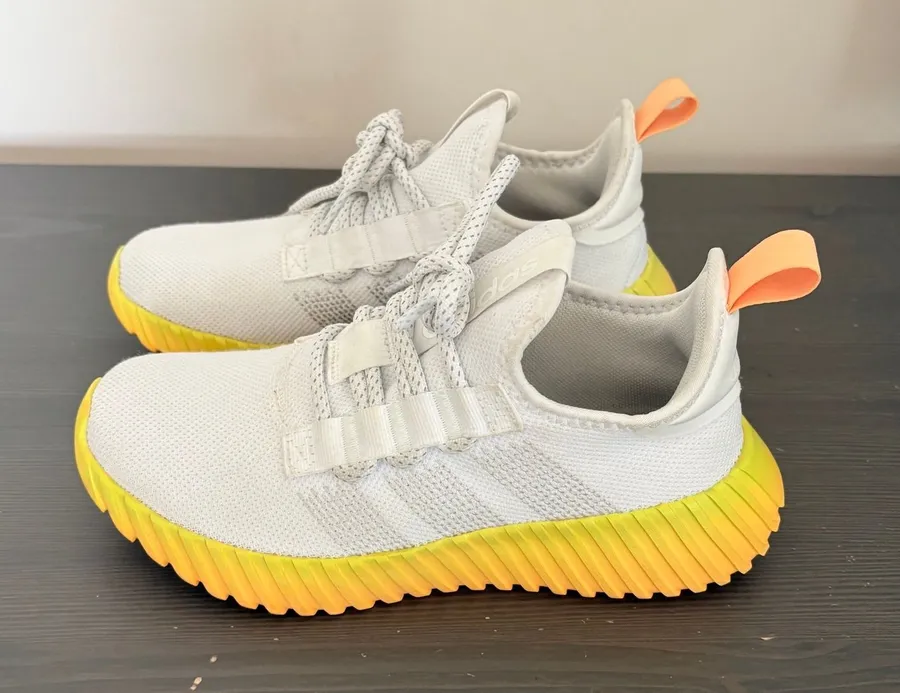 Adidas Sneaker Kaptir Flow 6 White Yellow Orange Gradient Chunky Mesh Athletic