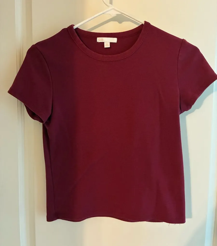 Gianni Bini Women's Short Sleeve Crewneck Top - Berry Plum