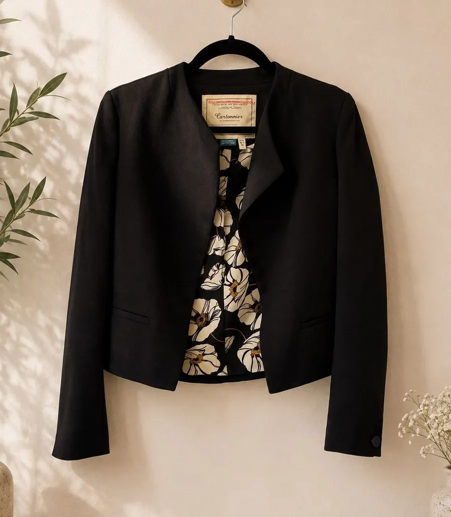 Anthropologie Cartonnier Black Cropped Blazer