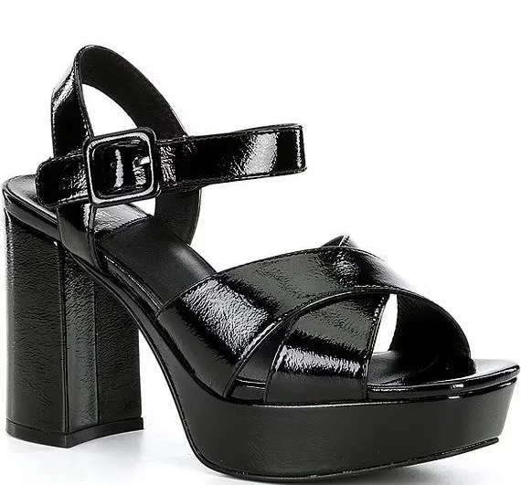 Jeffrey Campbell Amma Patent Platform Block Heel Sandals