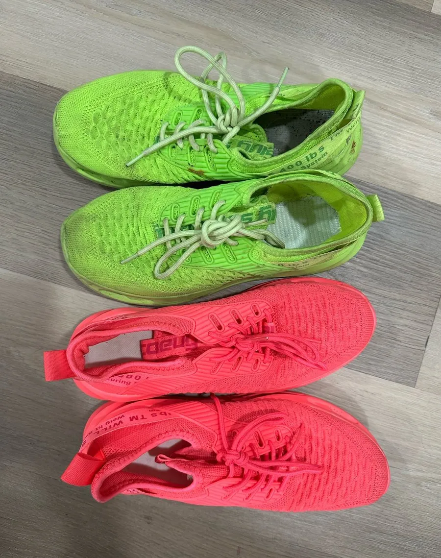 Healthcare Neon Athletic Sneakers in Lime Green and Neon Pink Size 9.5